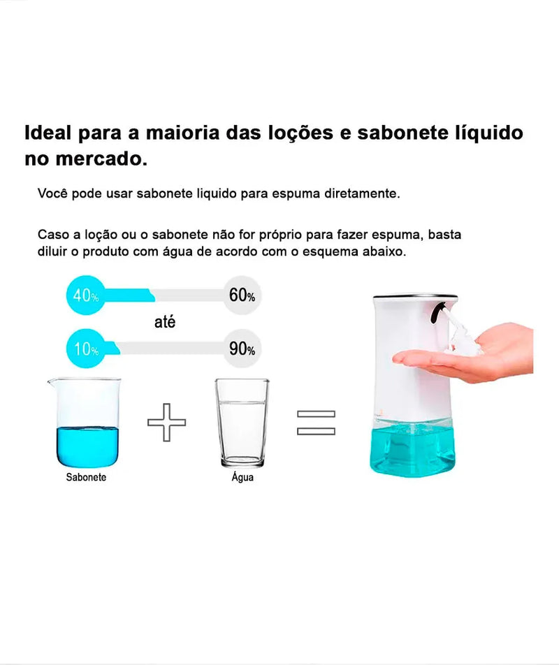 Porta sabonete líquido com sensor automático