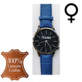 Relógio de pulso personalizado masculino e feminino, personalizado, gravado com