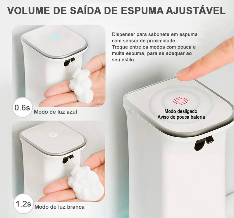 Porta sabonete líquido com sensor automático